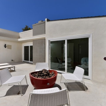 Modern Patio with Custom Fire Bowl