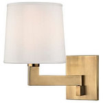 Hudson Valley Lighting - Hudson Valley Lighting 5931-AGB Fairport - One Light Wall Sconce - Sleek and Minimalist on the outside, Fairport concFairport One Light W Aged Brass White ple *UL Approved: YES Energy Star Qualified: YES ADA Certified: n/a  *Number of Lights: Lamp: 1-*Wattage:60w A19 Medium Base bulb(s) *Bulb Included:No *Bulb Type:A19 Medium Base *Finish Type:Aged Brass