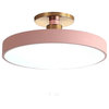 Minimalist Led Ceiling Lamp for Bedroom, Kitchen, Balcony, Corridor, Pink, Dia15.7xh5.1", Cool Light