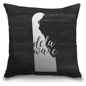 "Home State Typography - Delaware" Outdoor Pillow 16"x16"