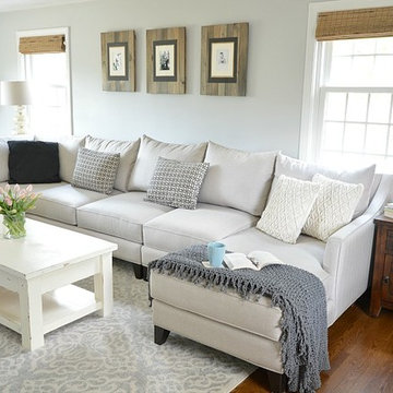 1970's Boston Colonial Gets Woven Wood Shades