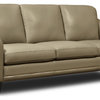 Sienna Genuine Leather Midcentury Modern Sofa, Beige