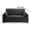 Nantucket Pull-Out Chenille Sleeper Sofa With Accent Pillows, Charcoal, Full