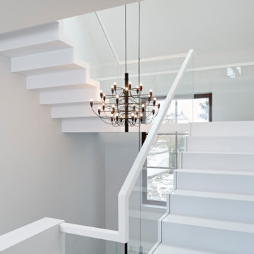 Zig Zag staircase design in CORIAN, just white! Siller Design