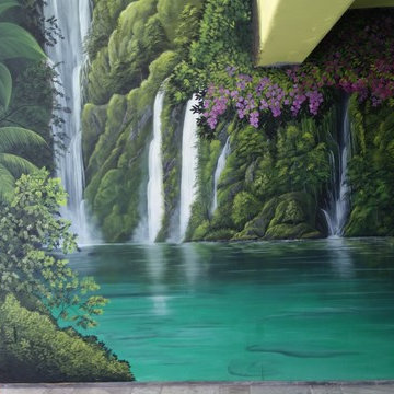 Indoor Pool Murals. Ceiling and Walls (working in)