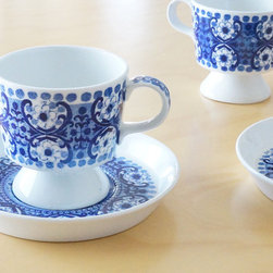 【北欧ヴィンテージ食器】ARABIA(アラビア)Ali(アリ)カップ＆ソーサー ブルー - コーヒーカップ＆ソーサー