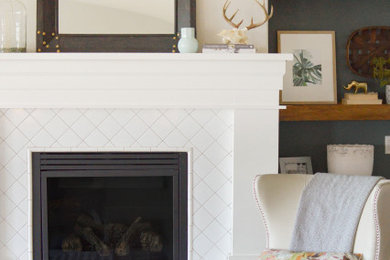 Transitional family room photo in Seattle