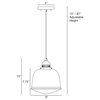 Kira Home Alina 12" Pendant Light, Frosted Schoolhouse Shade, Adjustable Height