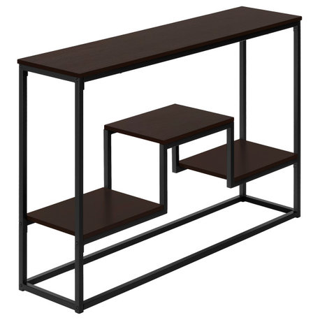 Accent Table, Console, Entryway, Narrow, Sofa, Bedroom, Metal, Brown