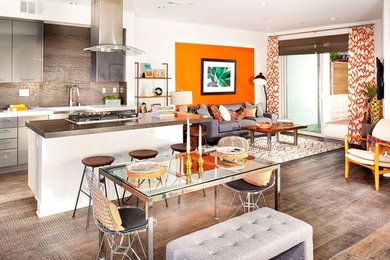 Inspiration for a transitional dining room remodel in Orange County
