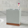 nu steel Concrete Stone/Wooden Finish Toothbrush Holder