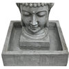 20.5" Buddha Head Indoor/Outdoor Garden Fountain, LED Lights Patio, Deck, Porch