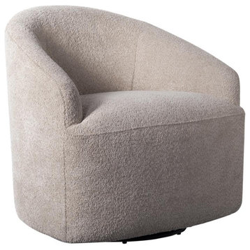 Upholstered 360 Degree Swivel Chair, 30x29, Ivory