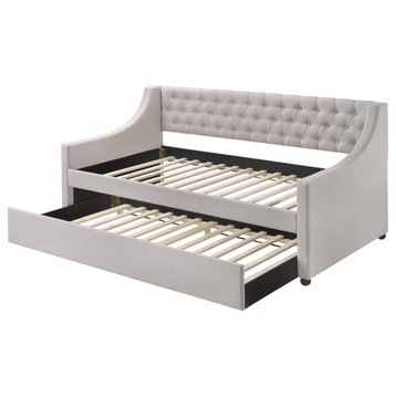 ACME Lianna Daybed and Trundle, Twin Size, Fog Fabric