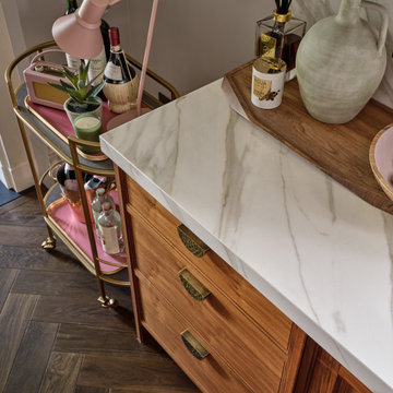 Ashley Green - Bespoke Traditional Walnut Kitchen with Restored Island