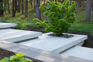 Inspiration for a mid-century modern landscaping in Boston.