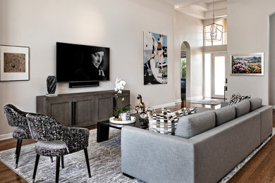 Inspiration for a coastal living room remodel in Miami