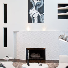 curved fireplace