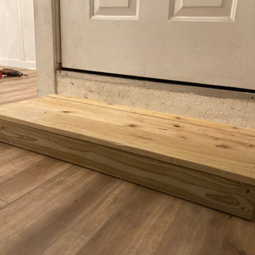 Leveling, Slat Vinyl Flooring and Custom Steps.