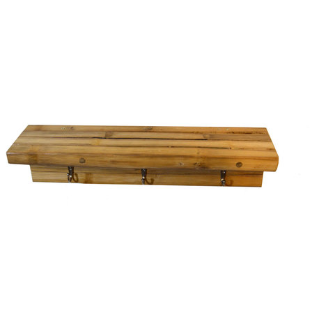 Bamboo Wall Mount Coat Rack with Shelf