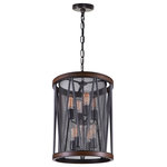 CWI Lighting - Parsh 8 Light Drum Shade Chandelier With Pewter Finish - Outfit your home office, library, or narrow hallway with a farmhouse touch through this Parsh 8 Light Chandelier. This light fixture has a compact drum shade measuring only 16 inches in diameter. Bright but diffused light is provided by eight E26 bulbs. This pewter metal mesh drum shade chandelier hangs from an adjustable chain connected to a round canopy.  Feel confident with your purchase and rest assured. This fixture comes with a one year warranty against manufacturers defects to give you peace of mind that your product will be in perfect condition.