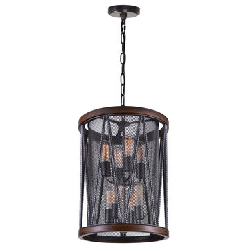 Parsh 8 Light Drum Shade Chandelier With Pewter Finish