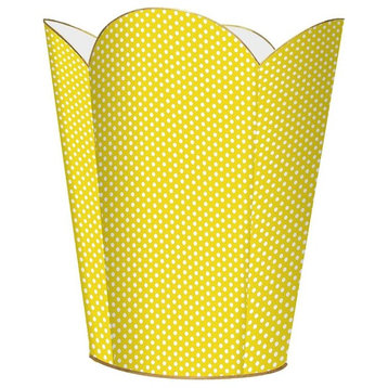 Yellow Polka Dot Wastepaper Basket