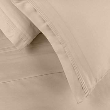 100% Egyptian Cotton Deep Fitted Bed Sheet, Linen, Full
