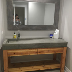 Custom Concrete Sinks and Wood Vanity - Bathroom Vanities And Sink Consoles