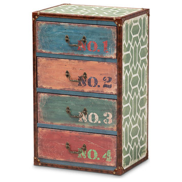 Amandine French Inspired Multicolor Finished Wood 4-Drawer Storage Cabinet