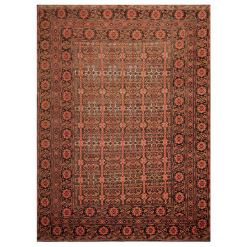 7'10''x10'8'' Salmon Color Hand Knotted Persian 100% Wool Traditional Rug