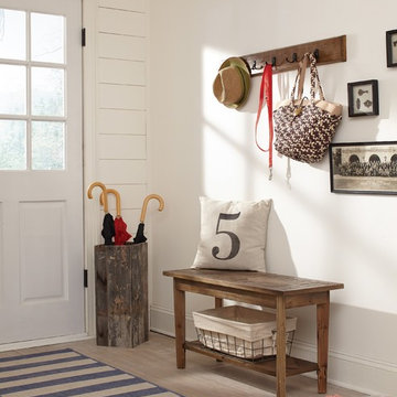 Reclaimed Wood Bench with Coat Hanger