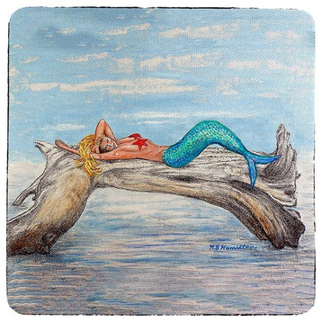 Mermaid on Log Coaster - 3 Sets of 4 (12 Total)