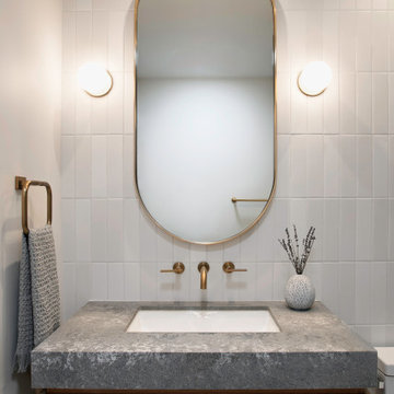 Custom Brushed Brass Framed Pill Shaped Mirror