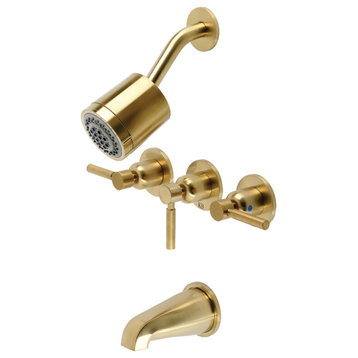 Kingston Brass KBX813.DL Concord Tub and Shower Trim Package - Brushed Brass