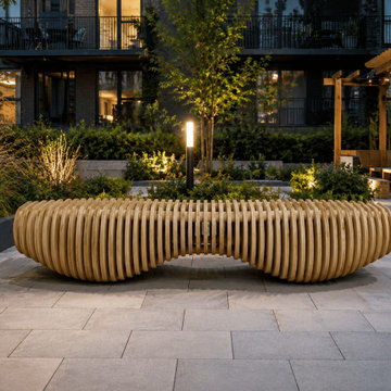 Modern Wooden Bench "CLOUDE" – Custom Finish, Birch Plywood, 73"x26"x16"