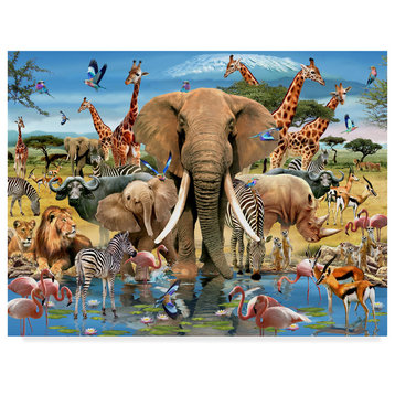 "King Elephant" by Howard Robinson, Canvas Art
