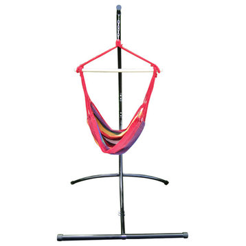 Brazilian Hammock Chair With Universal Chair Stand, Hot Colors