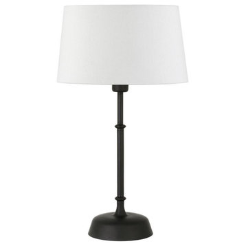 Derek 24.25 Tall Table Lamp with Fabric Shade in Blackened Bronze/White