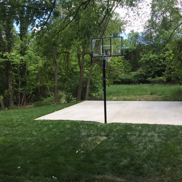 Stone Retaining Wall In Silver Spring MD With Basketball Court