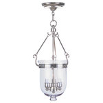 Livex Lighting - Jefferson Chain-Hang Light, Polished Nickel - Carrying the vision of rich opulence, the Jefferson has evolved through times remaining a focal point of richness and affluence. From visions of old time class to modern day elegance, the bell jar remains a favorite in several settings of the home. Using hand blown clear glass...the possibilities are endless to find a piece that matches your desired personality and vision.