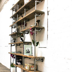 Karen Reclaimed Scaffolding & Polished Steel Shelving / Shelves / Bookcase - Display & Wall Shelves