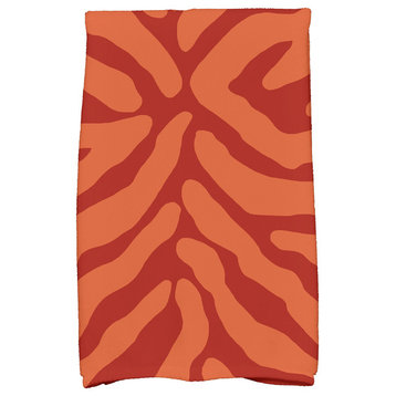 Animal Stripe Geometric Print Hand Towel, Orange