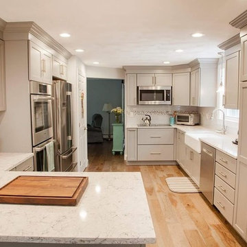 Transitional Summerstorm Kitchen Remodel with 1st floor wood flooring
