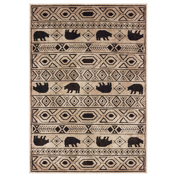 Oriental Weavers Sphinx Woodlands 9651A  Rug, Ivory/Black, 9'10"x12'10"