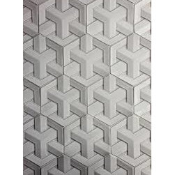 Japanese Weave Tessellation in New White - Tile