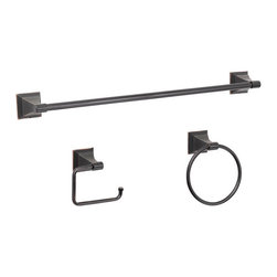 Designers Impressions - 500 Series 3-Piece Oil Rubbed Bronze Bathroom Hardware Set - Bathroom Accessory Sets