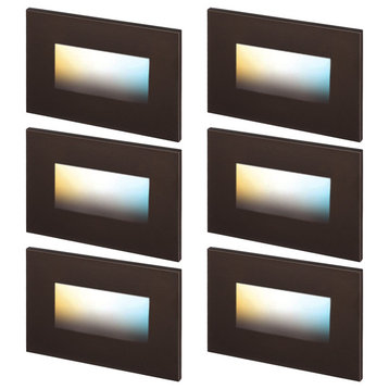 6 Pack 5CCT LED Step Lights, 120V Dimmable Stair Lights, Oil Rubbed Bronze
