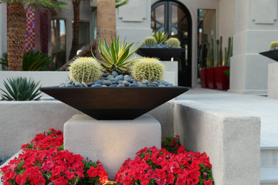 This is an example of a large traditional drought-tolerant and partial sun front yard landscaping in Las Vegas.