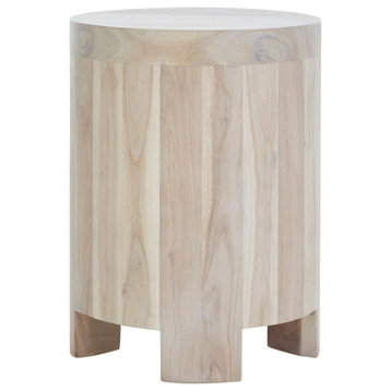 Kernel Acacia Wood Side Table, White
